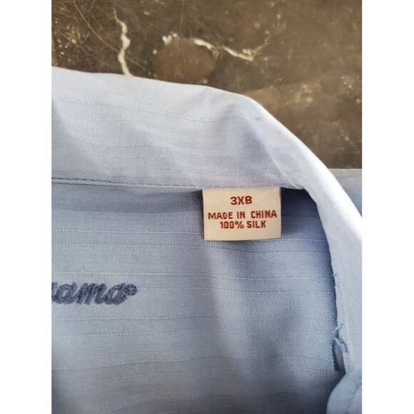 Tommy Bahama Men's 3X Big & Tall Blue Short Sleeve Hawaiian Button-Down Shirt - Picture 3 of 6